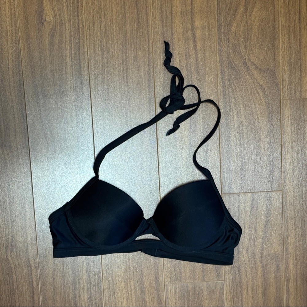 Ardene Black Halter Bikini Top size small